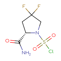 Chemical structure of (2S)-2-carbamoyl-4,4-difluoropyrrolidine-1-sulfonyl chloride - CSSB14971401936