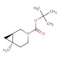 Chemical structure of tert-butyl (1S,6S)-6-amino-3-azabicyclo[4.1.0]heptane-3-carboxylate - CSSB02517109539