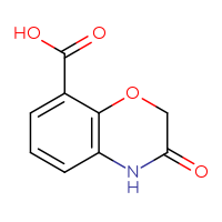 Chemical structure of 3-oxo-3,4-dihydro-2H-1,4-benzoxazine-8-carboxylic acid - CSSB00000060354