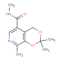 Chemical structure of N,2,2,8-tetramethyl-2H,4H-[1,3]dioxino[4,5-c]pyridine-5-carboxamide - CSSB02283620834