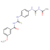 Chemical structure of 1-{4-[(acetamidomethanethioyl)amino]phenyl}-3-(3-methoxybenzoyl)thiourea - CSSB00121714784