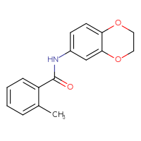 Chemical structure of N-(2,3-dihydro-1,4-benzodioxin-6-yl)-2-methylbenzamide - CSSB00026296394