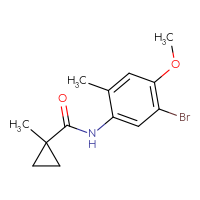 Chemical structure of N-(5-bromo-4-methoxy-2-methylphenyl)-1-methylcyclopropane-1-carboxamide - CSSB06505803513