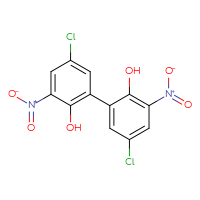 Chemical structure of 5,5'-dichloro-3,3'-dinitro-[1,1'-biphenyl]-2,2'-diol - CSSB00020587572