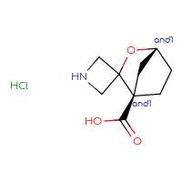 Chemical structure of rac-(1'R,4'R)-3'-oxaspiro[azetidine-3,2'-bicyclo[2.2.1]heptane]-1'-carboxylic acid hydrochloride - CSSB20620691167