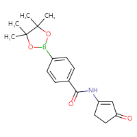 Chemical structure of N-(3-oxocyclopent-1-en-1-yl)-4-(4,4,5,5-tetramethyl-1,3,2-dioxaborolan-2-yl)benzamide - CSSB21332846942