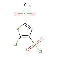 Chemical structure of 2-chloro-5-methanesulfonylthiophene-3-sulfonyl chloride - CSSB00000051296