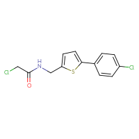 Chemical structure of 2-chloro-N-{[5-(4-chlorophenyl)thiophen-2-yl]methyl}acetamide - CSSB21332082638