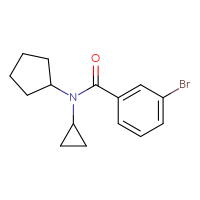 Chemical structure of 3-bromo-N-cyclopentyl-N-cyclopropylbenzamide - CSSB00104578647