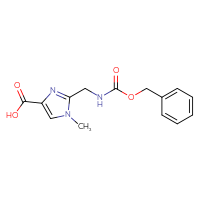 Chemical structure of 2-({[(benzyloxy)carbonyl]amino}methyl)-1-methyl-1H-imidazole-4-carboxylic acid - CSSB02125824255