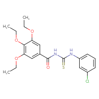 Chemical structure of 1-(3-chlorophenyl)-3-(3,4,5-triethoxybenzoyl)thiourea - CSSB00160285066
