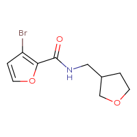 Chemical structure of 3-bromo-N-[(oxolan-3-yl)methyl]furan-2-carboxamide - CSSB00018983446