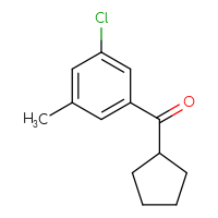 Chemical structure of (3-chloro-5-methylphenyl)(cyclopentyl)methanone - CSSB00013772067