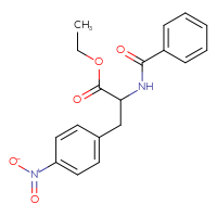 Chemical structure of ethyl 3-(4-nitrophenyl)-2-(phenylformamido)propanoate - CSSB00159312212