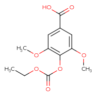Chemical structure of 4-[(ethoxycarbonyl)oxy]-3,5-dimethoxybenzoic acid - CSSB00000066469