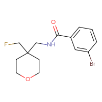Chemical structure of 3-bromo-N-{[4-(fluoromethyl)oxan-4-yl]methyl}benzamide - CSSB02021530004