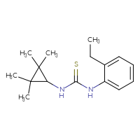 Chemical structure of 1-(2-ethylphenyl)-3-(2,2,3,3-tetramethylcyclopropyl)thiourea - CSSB05039328030