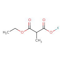 Chemical structure of 1-ethyl 3-potassium 2-methylpropanedioate - CSSB06645077327