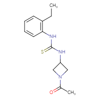 Chemical structure of 3-(1-acetylazetidin-3-yl)-1-(2-ethylphenyl)thiourea - CSSB21432445596