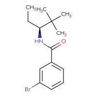 Chemical structure of 3-bromo-N-[(3S)-2,2-dimethylpentan-3-yl]benzamide - CSSB20540332249