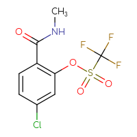 Chemical structure of 5-chloro-2-(methylcarbamoyl)phenyl trifluoromethanesulfonate - CSSB21332146591