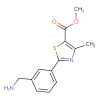 Chemical structure of methyl 2-[3-(aminomethyl)phenyl]-4-methyl-1,3-thiazole-5-carboxylate - CSSB00038076655