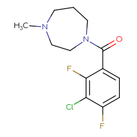 Chemical structure of 1-(3-chloro-2,4-difluorobenzoyl)-4-methyl-1,4-diazepane - CSSB02019211628