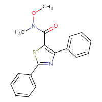 Chemical structure of N-methoxy-N-methyl-2,4-diphenyl-1,3-thiazole-5-carboxamide - CSSB00104945030