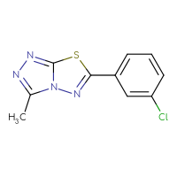 Chemical structure of 6-(3-chlorophenyl)-3-methyl-[1,2,4]triazolo[3,4-b][1,3,4]thiadiazole - CSSB00000015121