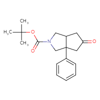 Chemical structure of tert-butyl 5-oxo-3a-phenyl-octahydrocyclopenta[c]pyrrole-2-carboxylate - CSSB00135077987
