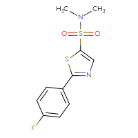 Chemical structure of 2-(4-fluorophenyl)-N,N-dimethyl-1,3-thiazole-5-sulfonamide - CSSB15046115619