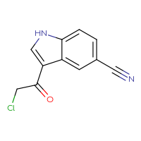 Chemical structure of 3-(2-chloroacetyl)-1H-indole-5-carbonitrile - CSSB00102583879