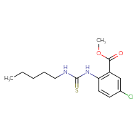 Chemical structure of methyl 5-chloro-2-[(pentylcarbamothioyl)amino]benzoate - CSSB21432445379