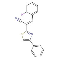 Chemical structure of 3-(2-iodophenyl)-2-(4-phenyl-1,3-thiazol-2-yl)prop-2-enenitrile - CSSB00026616169