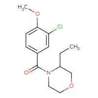 Chemical structure of 4-(3-chloro-4-methoxybenzoyl)-3-ethylmorpholine - CSSB02018214733