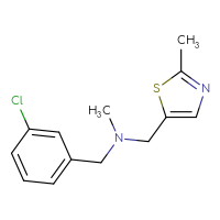 Chemical structure of [(3-chlorophenyl)methyl](methyl)[(2-methyl-1,3-thiazol-5-yl)methyl]amine - CSSB01998983221