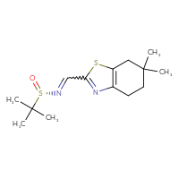 Chemical structure of (S)-N-[(6,6-dimethyl-4,5,6,7-tetrahydro-1,3-benzothiazol-2-yl)methylidene]-2-methylpropane-2-sulfinamide - CSSB21332841084