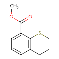 Chemical structure of methyl 3,4-dihydro-2H-1-benzothiopyran-8-carboxylate - CSSB00010700528