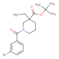 Chemical structure of tert-butyl 1-(3-bromobenzoyl)-3-ethylpiperidine-3-carboxylate - CSSB00326428876
