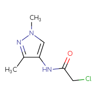 Chemical structure of 2-chloro-N-(1,3-dimethyl-1H-pyrazol-4-yl)acetamide - CSSB00011997109