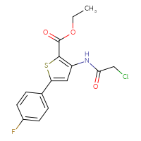 Chemical structure of ethyl 3-(2-chloroacetamido)-5-(4-fluorophenyl)thiophene-2-carboxylate - CSSB00000683063