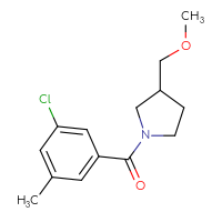 Chemical structure of 1-(3-chloro-5-methylbenzoyl)-3-(methoxymethyl)pyrrolidine - CSSB02005440631