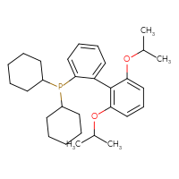 Chemical structure of [2',6'-bis(propan-2-yloxy)-[1,1'-biphenyl]-2-yl]dicyclohexylphosphane - CSSB00015188676