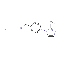 Chemical structure of 1-[4-(2-methyl-1H-imidazol-1-yl)phenyl]methanamine hydrate - CSSB00015184073