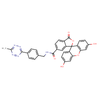 Chemical structure of 3',6'-dihydroxy-N-{[4-(6-methyl-1,2,4,5-tetrazin-3-yl)phenyl]methyl}-3-oxo-3H-spiro[2-benzofuran-1,9'-xanthene]-6-carboxamide - CSSB06475545411