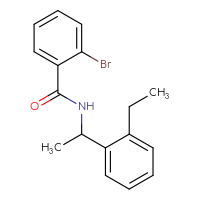 Chemical structure of 2-bromo-N-[1-(2-ethylphenyl)ethyl]benzamide - CSSB15150293146