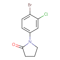 Chemical structure of 1-(4-bromo-3-chlorophenyl)pyrrolidin-2-one - CSSB00012344065