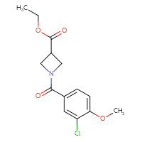Chemical structure of ethyl 1-(3-chloro-4-methoxybenzoyl)azetidine-3-carboxylate - CSSB02244117448