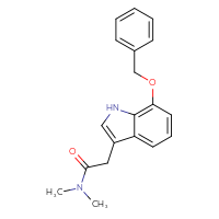 Chemical structure of 2-[7-(benzyloxy)-1H-indol-3-yl]-N,N-dimethylacetamide - CSSB01432919795