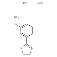Chemical structure of 1-[3-(1,3-thiazol-2-yl)phenyl]methanamine dihydrochloride - CSSB00015200246